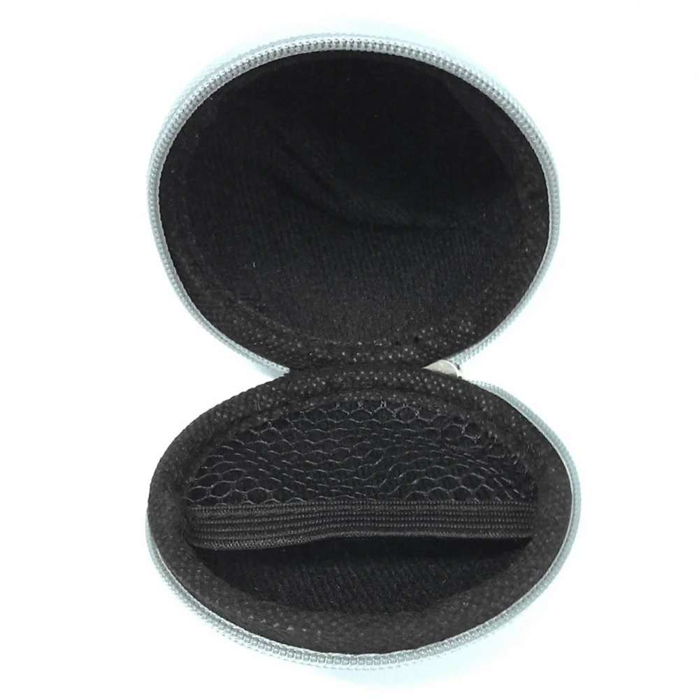Round Gray Tech Storage Organizer Case with Zip Closure